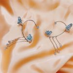 Rose Butterfly Non-Piercing Earrings Set (Both Ears ) - Image 3