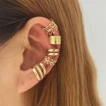 1 Set - 5-Piece Non-Piercing Ear Clip Set  (Gold, Black & Silver) – Please Select Ear Quantity & Color Carefully (See Description for Details) - Image 2