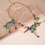 Blue Flower Earrings & Necklace Set 💙